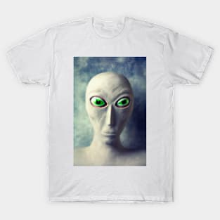 Alien With Big Green Eyes T-Shirt